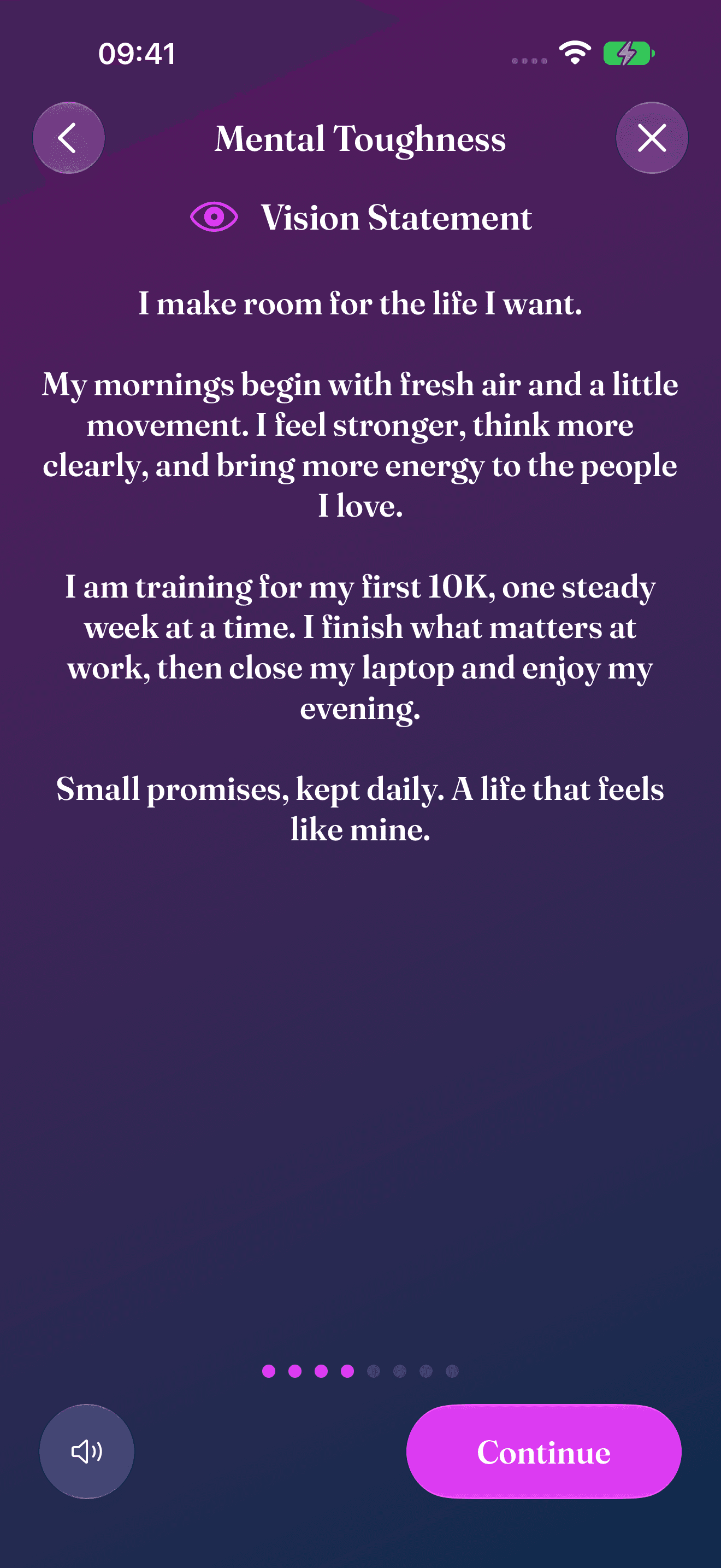 The personal vision step in Winna's Mental Toughness workout